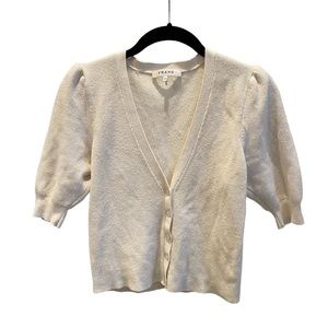 Frame Button Up Short Sleeve Sweater